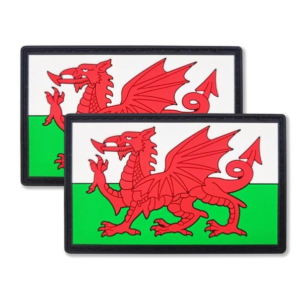 QQSD Wales Flag Patch Welsh Tactical Military Patches - PVC
