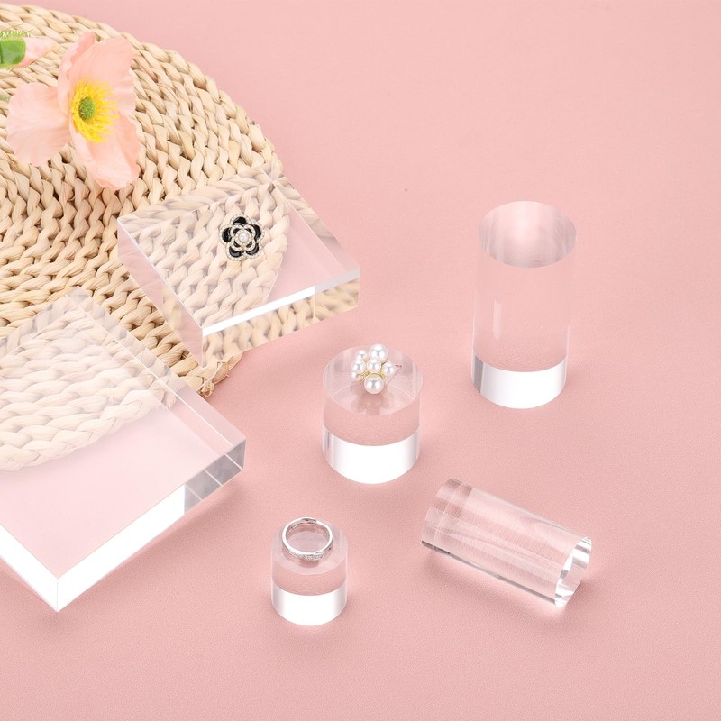 sourcing map 2pcs Acrylic Cylinder Display Blocks, 40 x 60