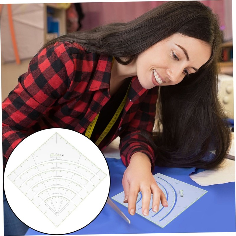 LIFKOME Multifunctional Transparent Acrylic Sewing Ruler Quilting Cutter with Measurement