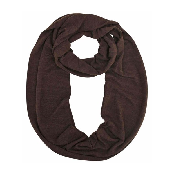 Luxury Divas Brown Long Jersey Knit Circle Infinity Loop Scarf