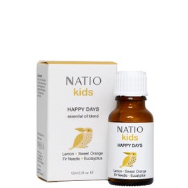 Natio Australia Kids Happy Days Essential Oil Blend 15ml - Essential Oils Safe for Kids - Lemon, Sweet Orange, Fir Needle & Eucalyptus Pure Essential Oils - Vegan Friendly & Made in Australia