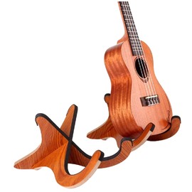Homefunny X Shape Wooden Folding Musical Instrument Stand Holder Support for Ukulele, Mandolin, Violin
