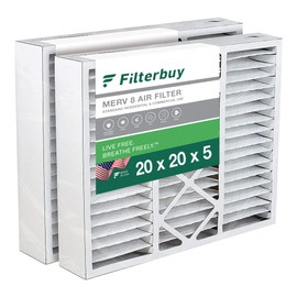 Filterbuy 20x20x5 Air Filter MERV 8 Dust Defense (2-Pack), Pleated HVAC AC Furnace Air Filters Replacement for Honeywell FC100A1011 and Lennox X0585 (Actual Size: 19.63 x 19.81 x 4.38 Inches)
