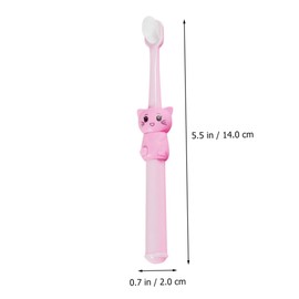Gatuida 1set Cartoon Toothbrushes Adorable Cat Design for Aged Ergonomic Grip Soft Bristles for Gentle Cleaning Fun Teeth Care Tools Green Pink and Sky Blue 3pcs