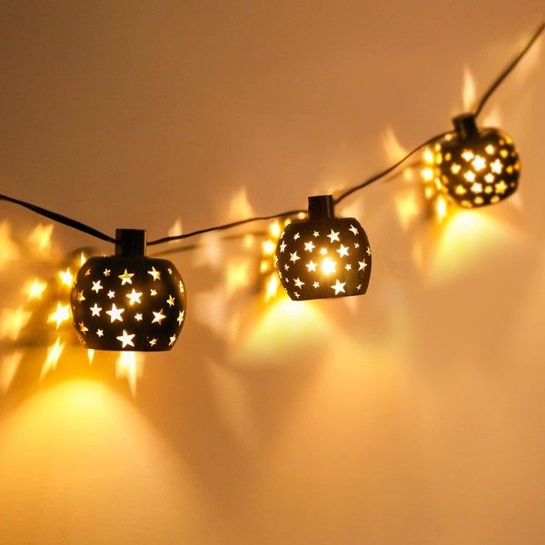 Vigdur Lantern String Lights with 10 Clear G40 Bulbs and