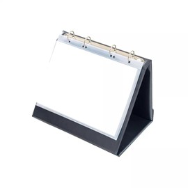 Rillstab A5 Querformat Tisch-Flipchart – 4 Ringe, 10 Taschen, 20 Seiten Flipchart-Ordner – Robust und tragbar – Ideal für Präsentationen, Meetings, Büro, Schulungen – Schwarz