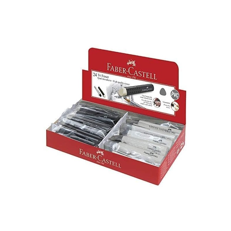 FABER-CASTELL Plastic Eraser TRI, Assorted Colours