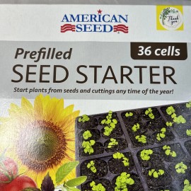 American Seed Seed Starting Tray 36 Cell Reusable Prefilled With Soilless Mix NEW Sealed