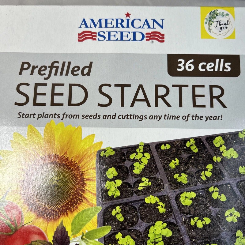 American Seed Seed Starting Tray 36 Cell Reusable Prefilled With