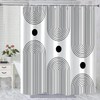 GKLEASG White and Black Shower Curtain, Boho Minimalist Mid Century