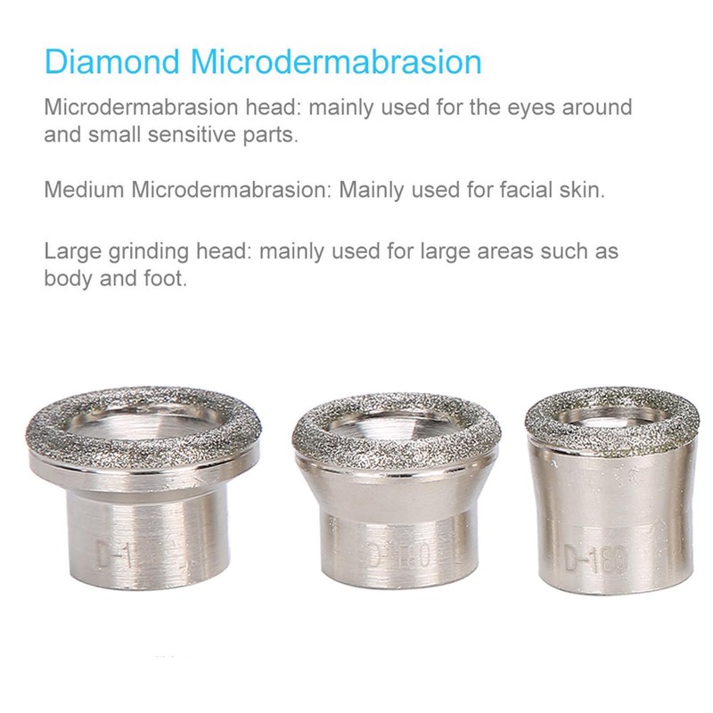 Replacement Diamond Microdermabrasion Dermabrasion Tips with Handle Stainless Steel Filter