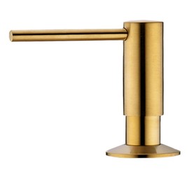 Gold Soap Dispenser,Sold Brass Gold Soap Dispenser for Kitchen Sink,Commercial Liquid Dish Dispensers,Built in Kitchen Sink Soap Dispenser,Brushed Gold Lotion Dispenser