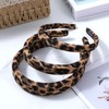 Tyqour 3PCS Leopard Padded Headband Thick Head Band Cheetah Print