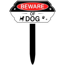Beware of Dog Sign with Stake Warning Signs for Property Guard Dog Sign Dog Warning Signs Beware of Dog German Shepherd Sign Not Responsible Warning Caution Dog Sign for Outdoor (Adorable Style)