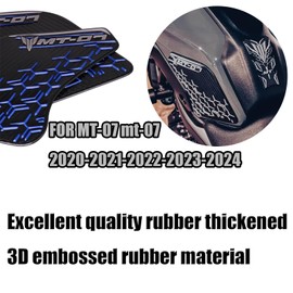 MAORANG FOR MT-07 MT07 2024 Anti-slip Side Fuel Tank Sticker Waterproof Pad Rubber Sticker 3D Embossed Rubber Fuel Tank Pad Fuel Tank Knee Pad Sticker MT07 mt07 2020-2021-2022-2023-2024 Motorcycle