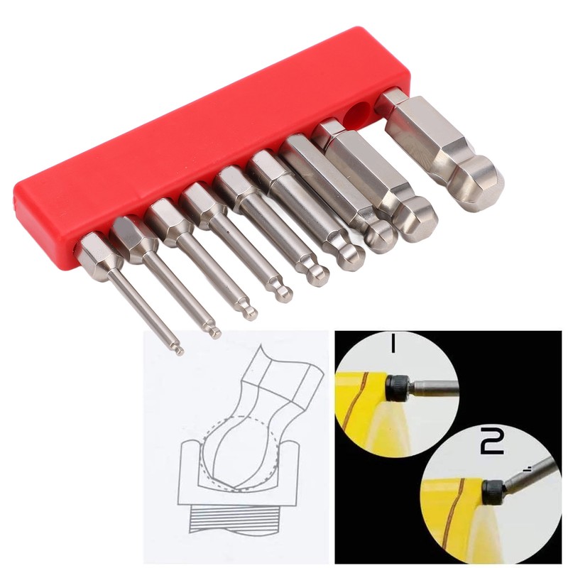 9pcs Hex Screwdriver Bit Set Rustproof S2 Steel Magnetic Ball