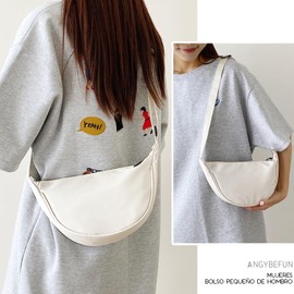 ANGYBEFUN Bolso Cruzado de Media Luna Pequeña Riñonera Práctica Bolsa Cruzada Impermeable Hombro Bolsa Bandolera Ligera Mensajero Correa Hobo Tote Bolso Cintura para Viajes Diarios Deporte Trabajo