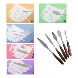 Kit 5 Espátulas Decoración De Pasteles O Pintura Al Óleo Color Plateado