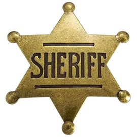 Sheriff Badges Adult,Retro Gold Star Badge,Honorary Hat Emblem Anniversary Commemorative Medal Emblem Western Sheriff Star Badge Pins Cowboy Accessories for Men,Alloy Brooch Meaningful Souvenir Gift