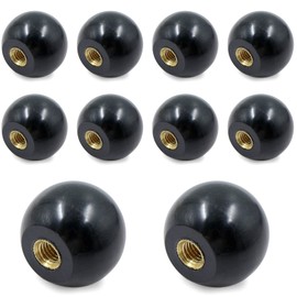 Ball Lever Knob Ball Lever Knob - 10 Pieces Black Bakelite Ball Handle Round Ball Bakelite Lever Knob with Built-in Copper Screw Nut M6 x 25 Machine Tool Replacement