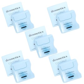 DOSMETICS Coconut Oil Infused Thick Dental Floss 5 Pack, Coconut Mint Expanding Dental Floss, Oral Care Stretchable Floss, Tooth Floss for Plaque Removal and Gum Protection, 32 Yards x 5 Flossers