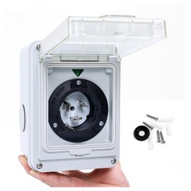 50 Amp Generator Inlet Box NEMA SS2-50P Outdoor Electrical Box with Pre-Drilled Holes and Power Indicator Light,ETL Certified for Home Backup Generator Power Cord Connection