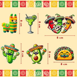 Wooden Fiesta Mexico Ornament, Cinco De Mayo Decorations Ornament Set, Fiesta Decorations Mexican Theme, Cinco de Mayo Tree Decors, Mini Tree Ornaments, Festival Decors Mexican Theme