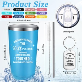 Sieral 12 Sets Christmas Employee Appreciation Gifts Bulk for Coworker Thank You Supplies Inspirational You Are Awesome Tumbler 20 oz Stainless Steel Wine Cup with Keychain for Women Men (Mixed Color)