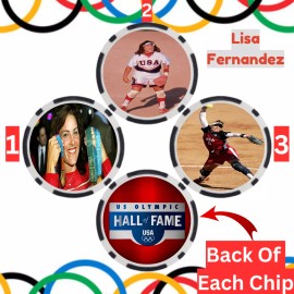 Olympics Lisa Fernandez Softball Olympian Set Of 3 Collectible Poker Chips