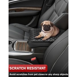 KBH Center Console Armrest Cover for Acura MDX 2015 2016 2017 2018 2019 2020, Vinyl Leather Trim, Middle Console Lid Protective Cover Cushion Pad, Anti-Scratch, Black