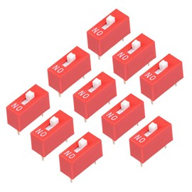 sourcing map 10 DIP Switches 1 Position for PCB 25mA 24V DC Red