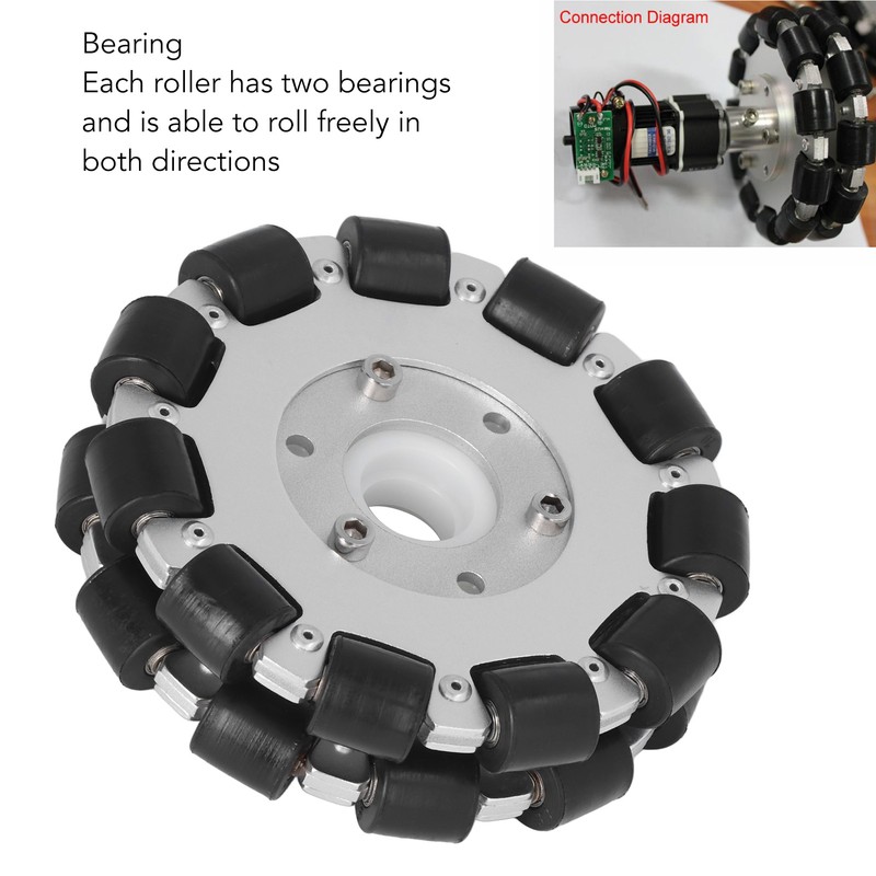 127mm Double Aluminum Omni Wheel with Bearing Rollers Omni Directional