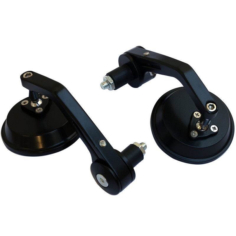 MotorToGo Black Reverse Retro Round Bar End View Mirrors Compatible