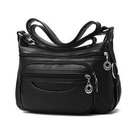 Bolsa Crossbody Mujer,Pu Cuero Bolso de Hombro para Mujer,Impermeable De Cuero Liso Gran Capacidad Bolso de Viaje,Ligero Multifuncional Crossbody Mujer con Correa Ajustable para Hombro