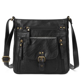 KL928 Crossbody Bags for Women, Multi Pocket Shoulder Bags, Medium PU Leather Cross Body Purses