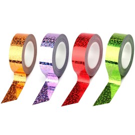 Hologram Tape (Set of 4 Colors) Glitter Tape, Stick, Hoop, Glitter Tape, DIY Accessories, Decoration Tape, DIY, Wrapping, Seal, Accessory, Handmade, Birthday Party, Wedding, DIY Tape, Decoration, 0.6