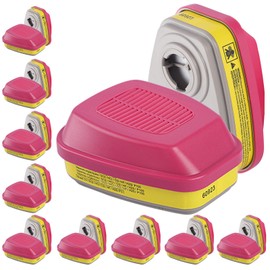 JKsoul 10 Pair Respirator Cartridge/Filter 60923, Respirator Filters - Effective Filtering Organic Vapors/Formaldehyde/Acid Gases and Particulates, Compatible with 6000 7000 FF-400 Series Respirator