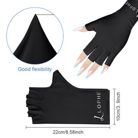 LOPHE 1PCS Women UV Sun Protection Gloves, Summer Ice Silk Breathable Non Slip Fingerless Gloves, Half Finger, Suitable for driving, cycling, golf, fishing, manicure(Black)