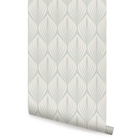 Elegant Modern Leaves Peel and Stick Wallpaper (Single Sheet - 2x9ft, Sage)