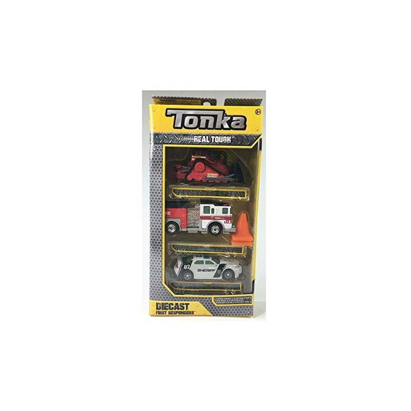 Tonka Real Touch Diecast First Responder Vehicle 3 Pack