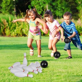 BESPORTBLE - Children's Bowling Set - Plastic Bowling Toy - White - 15 cm - Indoor & Outdoor Sports Toy for Children