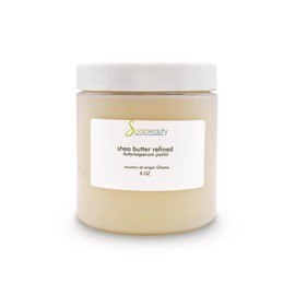 Soapeauty 100% Pure Refined African Shea Butter - Expeller Pressed, Odorless - Pure Moisturizer for Skin & Hair - Ethically Sourced from Ghana | 8 oz