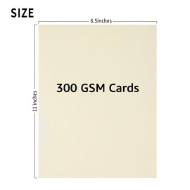 24 Sheets 8 1/2 x 11 Thick Paper Cardstock Blank Cards 300GSM Colorful for DIY Crafts Cards Making, Invitations, Scrapbook Supplies (Cream Color)