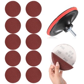 12pcs Sander for Drill Attachment 5" Sanding Discs Pad Kit Drill Sanding Attachment Grinder Sanding Attachment Sanding Discs Pads Sander Kit for Drill Grinder Rotary Tools with Sanding Pad and Shaft