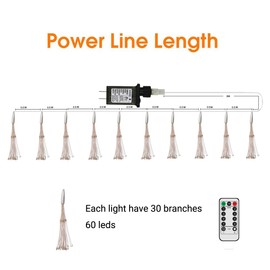 Dreamworth Remote Firework Copper Wire Lights, 10 Connection Total 600 LED Starburst Lights Fairy Twinkle Lights Plug in String Lights 8 Modes with Remote Control,Dimming,Timer for Christmas, Garden