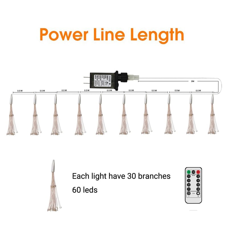 Dreamworth Remote Firework Copper Wire Lights, 10 Connection Total 600