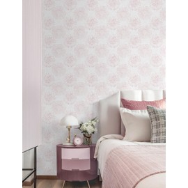 Fiula Peel and Stick Wallpaper Geometric Boho Wall Paper White Pink Fireworks Contact Paper 17.3"×137" Self-Adhesive Round Wallpaper for Bedroom Waterproof Removable Shelf Liner Decal Vinyl Roll