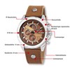 Raptor Men's Chrono-Look Watch with Riveted Bracelet Brown Analogue Date