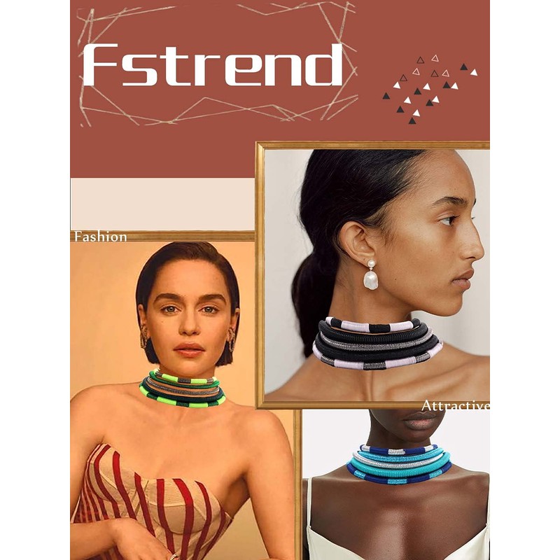 Fstrend Conjunto de collar y pendientes bohemios tribales con capas