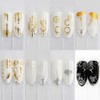 Set of 30 Gold & Silver Feather Nail Stickers Water